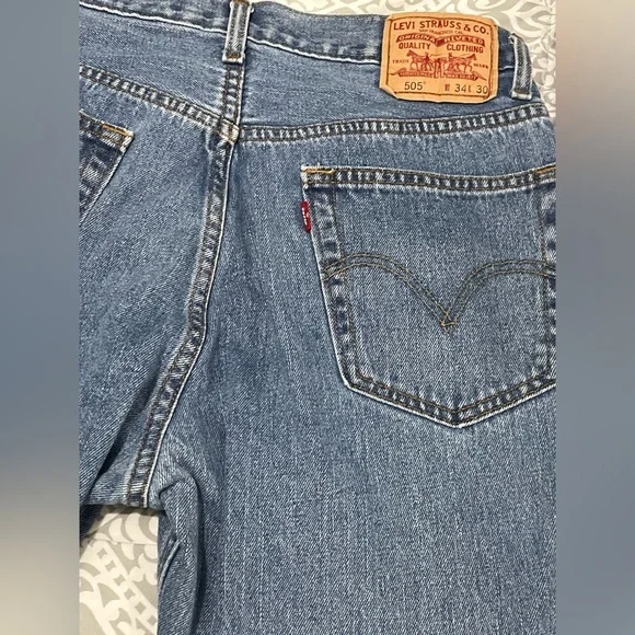 Levi’s 505 Men’s Straight Leg Jeans 34x30 (34x26) Blue Medium Classic Western - Picture 13 of 14